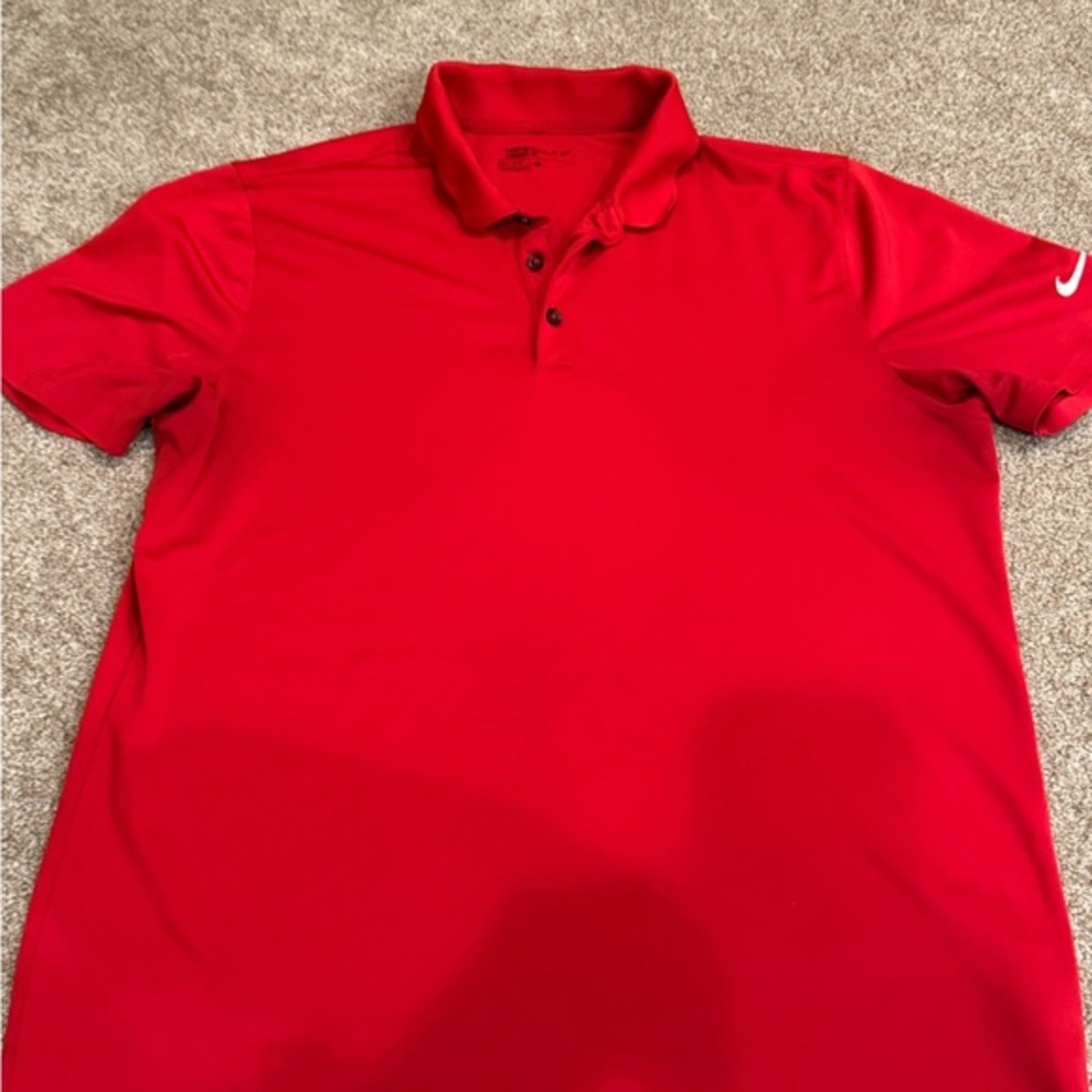 Nike Men's drifit Red Polo Shirt